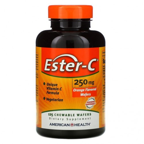 American Health, Ester-C, 오렌지, 250mg, 츄어블 웨이퍼 125개
