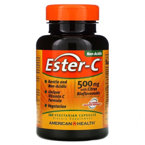 American Health, Ester-C, 시트러스 바이오플라보노이드 함유, 500mg, 베지 캡슐 120정