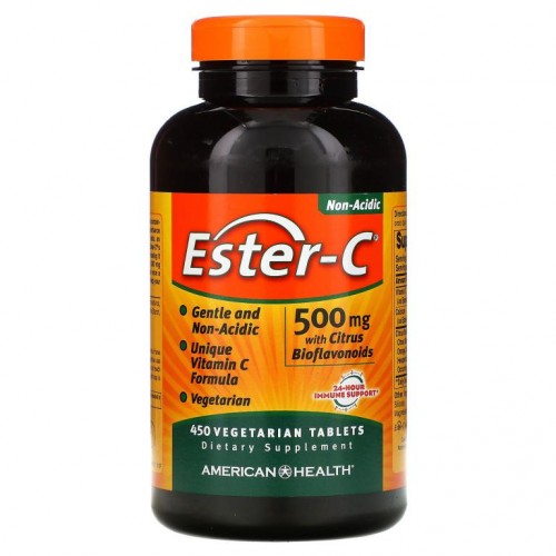 American Health, Ester-C, 시트러스 바이오플라보노이드 함유, 500mg, 베지 정제 450정