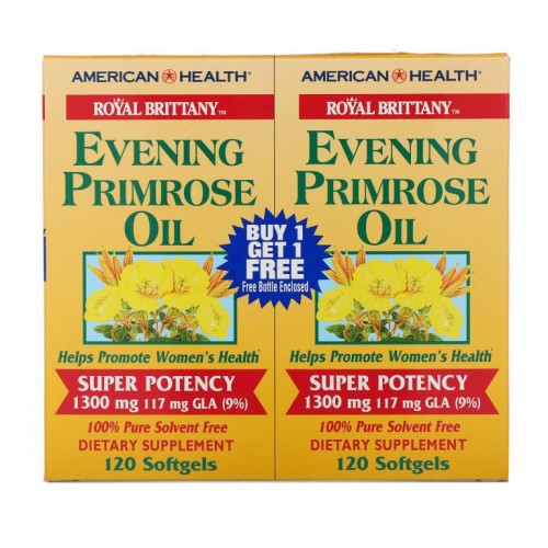American Health, Royal Brittany, 달맞이꽃오일, 1,300mg, 2병, 각 소프트젤 120정
