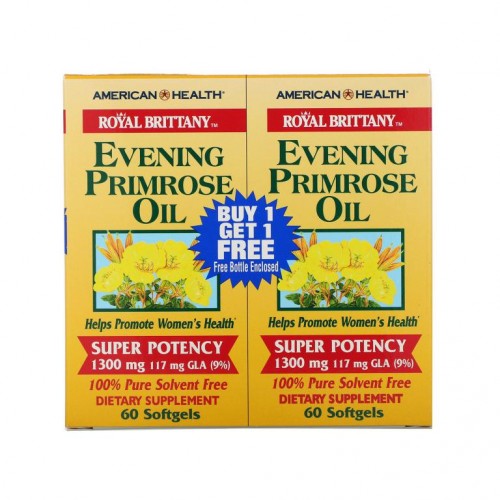 American Health, Royal Brittany, 달맞이꽃오일, 1,300mg, 2병, 각 소프트젤 60정