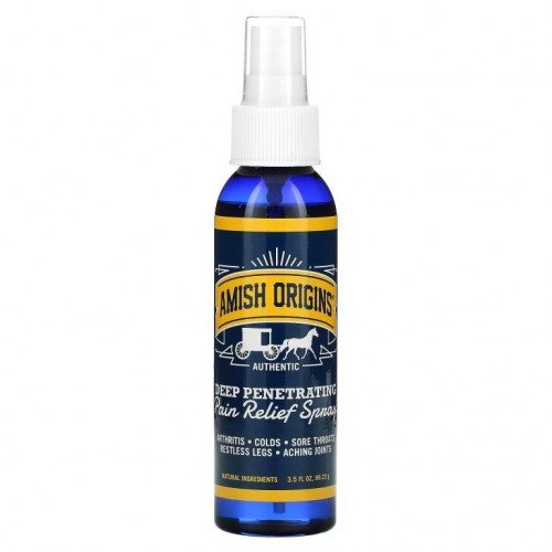 Amish Origins, 딥 페네트레이팅, 통증 완화 스프레이, 99.22g(3.5fl oz)