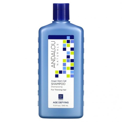 Andalou Naturals, 샴푸, 안티에이징, 얇은 모발용, 아르간 줄기세포, 340ml(11.5fl oz)
