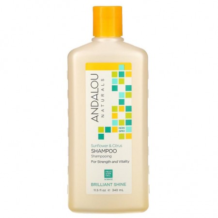 Andalou Naturals, 샴푸, 눈부신 광채, 힘과 활력, 해바라기 & 시트러스, 340ml(11.5fl oz)