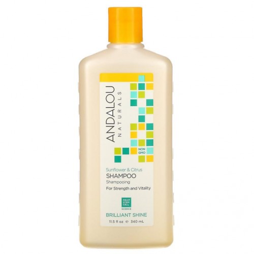 Andalou Naturals, 샴푸, 눈부신 광채, 힘과 활력, 해바라기 & 시트러스, 340ml(11.5fl oz)