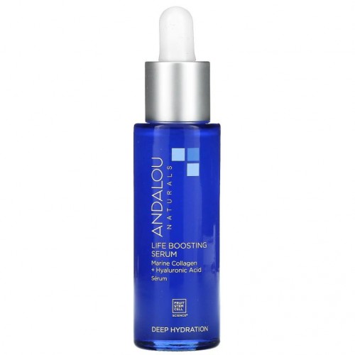 Andalou Naturals, 라이프 부스팅 세럼, 바이오-디자인드 콜라겐+히알루론산, 30ml(1fl oz)