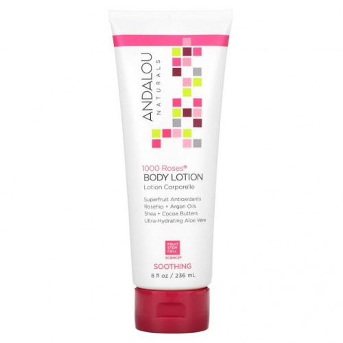 Andalou Naturals, 바디 로션, 진정, 장미 1000송이, 236ml(8fl oz)