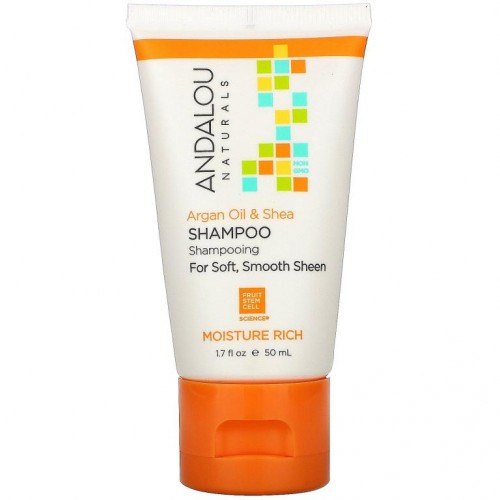 Andalou Naturals, 샴푸, 아르간 오일 & 시어, 50ml(1.7fl oz)
