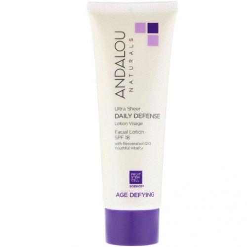Andalou Naturals, 얼굴 로션, 울트라 시어 데일리 디펜스, SPF 18, 안티에이징, 80ml(2.7fl oz)