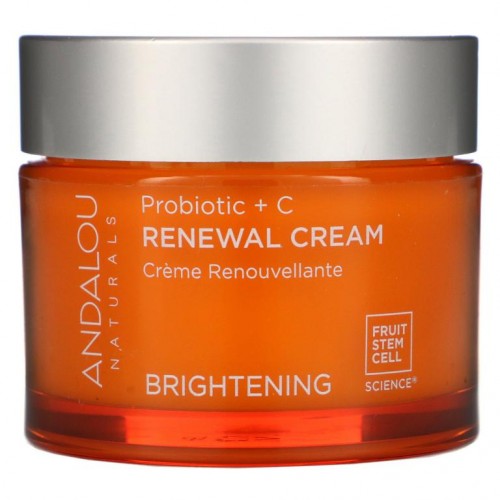 Andalou Naturals, 리뉴얼 크림, 프로바이오틱 + C, 브라이트닝, 1.7 fl oz(50 ml)