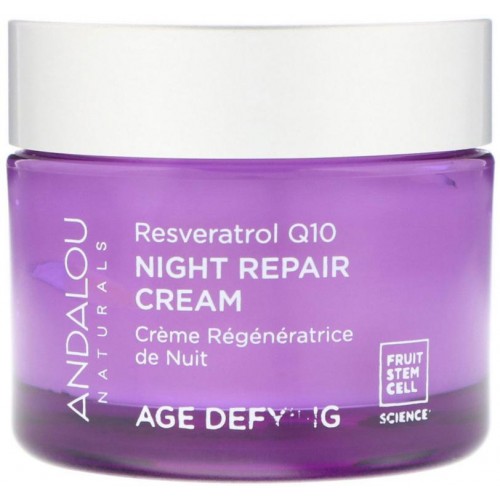Andalou Naturals, 나이트 리페어 크림, 레스베라트롤 Q10, 나이를 잊음, 1.7 fl oz (50 ml)