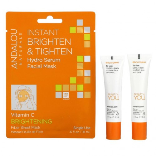 Andalou Naturals, Brightening Day to Night, 3 Piece Kit