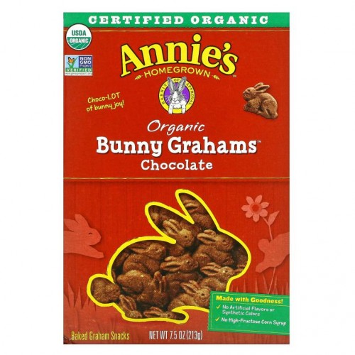 Annie's Homegrown, 토끼 그라함, 초콜릿, 7.5 oz (213 g)