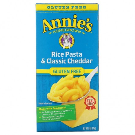Annie's Homegrown, 쌀 파스타 & 클래식 체다, 글루텐 무함유, 170g(6oz)