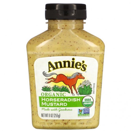 Annie's Naturals, 유기농, 고추냉이 겨자, 9 온스 (255 그램)