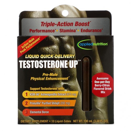 Applied Nutrition, Liquid Quick-Delivery Testosterone Up, Berry Citrus, 10 Liquid Tubes, 3.38 fl oz (100 ml)