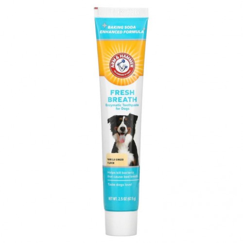 Arm & Hammer, 구취 제거, 효소 치약, 반려견용, 바닐라 생강, 67.5g(2.5oz)