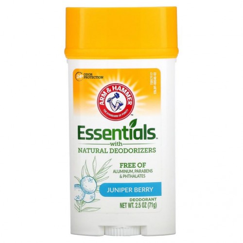 Arm & Hammer, 천연 탈취제 함유 Essentials, 데오드란트, 주니퍼베리, 71g(2.5oz)