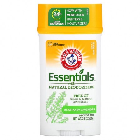 Arm & Hammer, Essentials 천연 탈취제, 데오드란트, 프레시, 로즈마리 라벤더, 2.5oz (71 g)