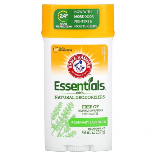 Arm & Hammer, Essentials 천연 탈취제, 데오드란트, 프레시, 로즈마리 라벤더, 2.5oz (71 g)