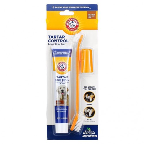 Arm & Hammer, Tartar Control Dental Kit for Dogs, Beef, 3 Piece Kit