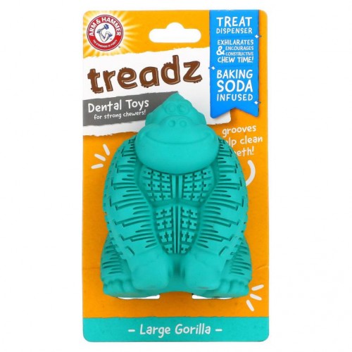 Arm & Hammer, Treadz, Dental Toys For Strong Chewers, Large, Gorilla, 1 Toy