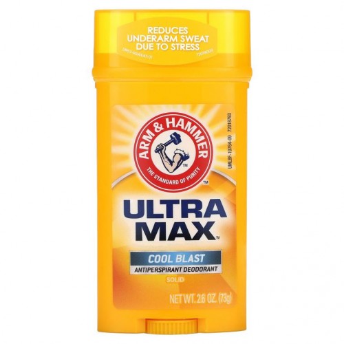 Arm & Hammer, UltraMax, 고형 땀 억제 데오드란트, 남성용, 쿨 블라스트, 73g(2.6oz)