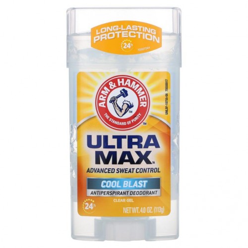 Arm & Hammer, UltraMax, 클리어 젤 땀 억제 데오드란트, 남성용, 쿨 블라스트, 4.0 oz (113 g)