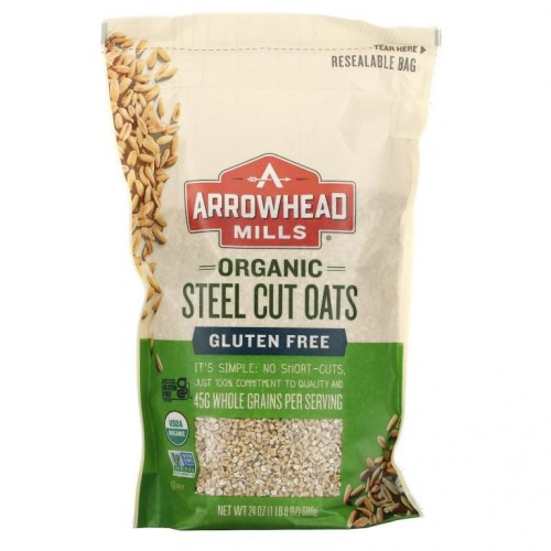 Arrowhead Mills, 글루텐 프리, 스틸컷 귀리, 핫 시리얼, 24 온스 (680 g)