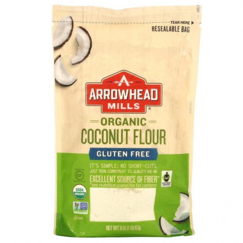 Arrowhead Mills, 유기농 코코넛 가루, 글루텐 무함유, 453g(16oz)