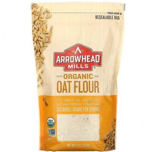 Arrowhead Mills, 유기농 귀리 가루, 453g(16oz)