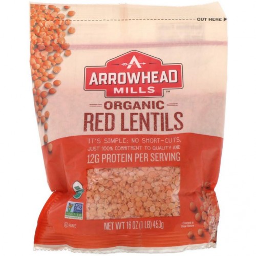 Arrowhead Mills, 유기농 붉은 렌틸, 453g(16oz)