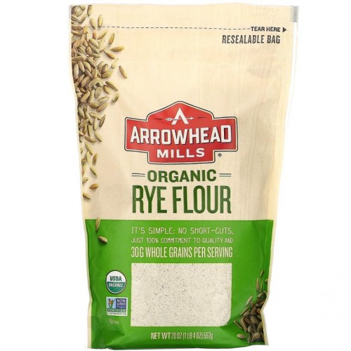Arrowhead Mills, 유기농 호밀가루, 567g (1 lb)