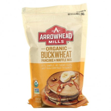 Arrowhead Mills, 유기농 메밀 팬케이크와 와플 믹스, 26 oz (737 g)