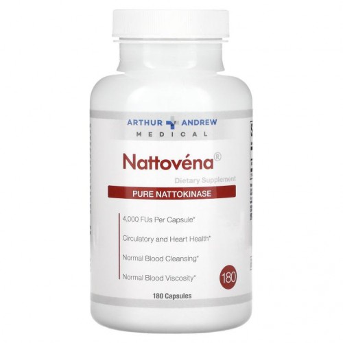 Arthur Andrew Medical, Nattovena, 순수 나토키나아제, 200mg, 캡슐 180정