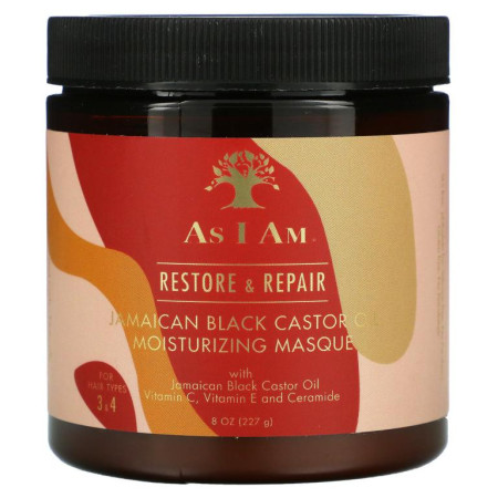 As I Am, Restore & Repair, Jamaican Black Castor Oil Moisturizing Masque, 8 oz (227 g)