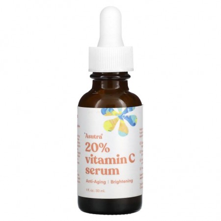 Asutra, 리뉴 유어 스킨, 안티 에이징 세럼, 20% 비타민 C, 30ml(1fl oz)