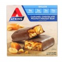 Atkins, 스낵, 캐러멜 초콜릿 땅콩 누가 바, 5개입, 개당 44g(1.55oz)