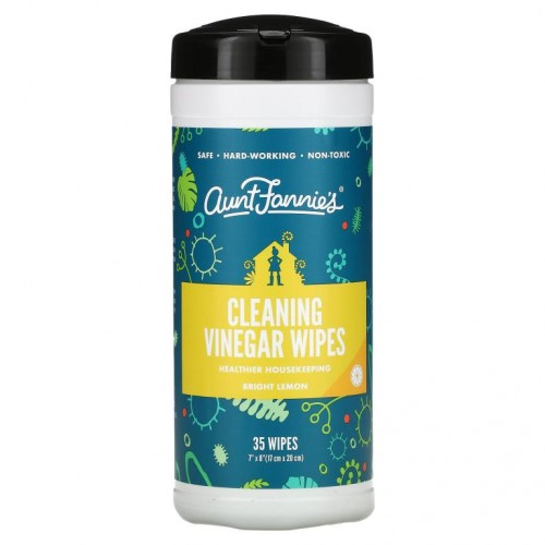 Aunt Fannie's, Cleaning Vinegar Wipes, Bright Lemon, 35 Wipes
