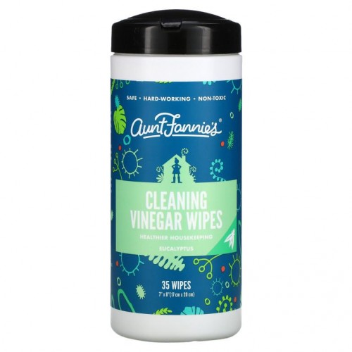 Aunt Fannie's, Cleaning Vinegar Wipes, Eucalyptus, 35 Wipes