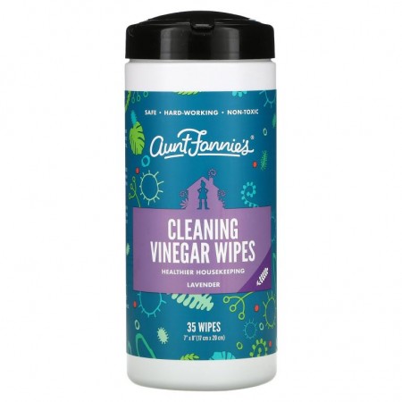 Aunt Fannie's, Cleaning Vinegar Wipes, Lavender, 35 Wipes