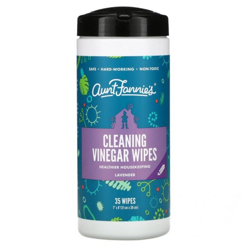 Aunt Fannie's, Cleaning Vinegar Wipes, Lavender, 35 Wipes