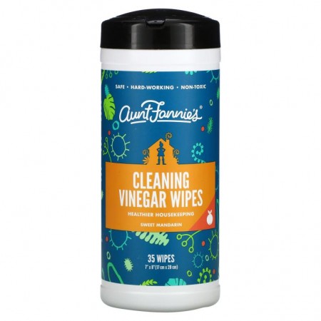 Aunt Fannie's, Cleaning Vinegar Wipes, Sweet Mandarin, 35 Wipes