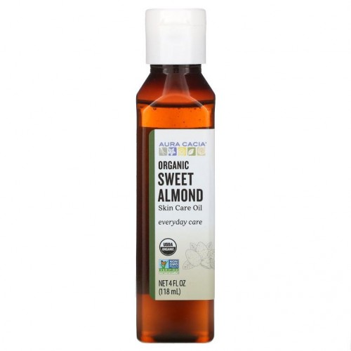 Aura Cacia, 유기농, 스킨케어 오일, 스윗 아몬드, 118 ml (4 fl oz)