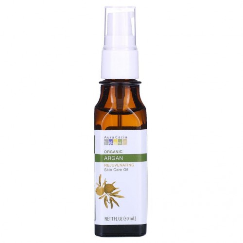 Aura Cacia, 유기농 스킨 케어 오일, 활력 재생, 아르간, 1 fl oz (30 ml)