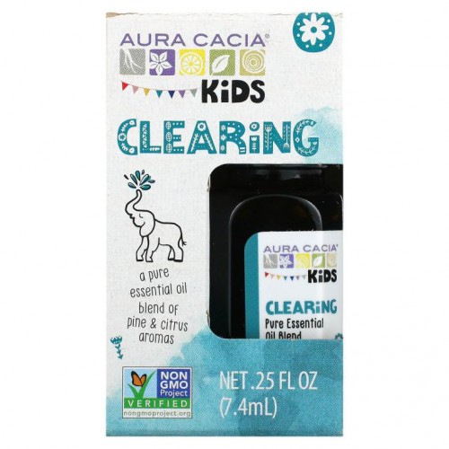 Aura Cacia, 키즈, 순수 에센션 오일, 클리어링, 7.4ml (0.25 fl oz)
