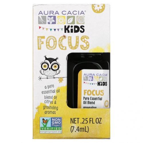 Aura Cacia, 키즈, 순수 에센셜 오일 혼합, 포커스, 7.4ml (0.25 fl oz)