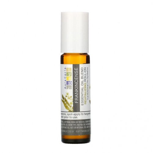 Aura Cacia, 에센셜 오일 블렌드, 리바이탈라이징 롤 온, 유향, 9.2ml(0.31fl oz)