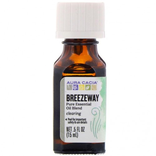 Aura Cacia, 순수 에센셜 오일 블렌드, 브리즈웨이, 0.5 fl oz(15 ml)
