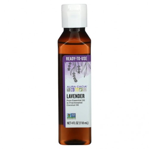 Aura Cacia, 순수 에센셜 코코넛 오일, 라벤더, 118ml (4 fl oz)
